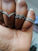 Anillo de acero inoxidable estilo hippie para mujer, sortija ajustable, estilo bohemio, hippy, serpiente, accesorio para dedo