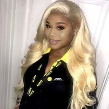 Younsolo-mechones Rubio 613 con cierre, cabello humano ondulado, 4x4, mechones, extensión de cabello humano Remy brasileño