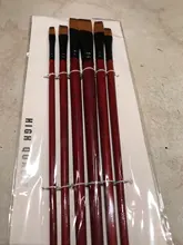 Pincel de pelo de Nylon para óleo redondo Filbert Ángel plano acrílico aprendizaje Diy acuarela pluma para artistas pintores principiantes, 6 unids/set