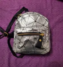 Mini mochila portátil de cuero PU para mujer, estilo de moda caliente, diseño geométrico con cremallera, pequeña, 2019