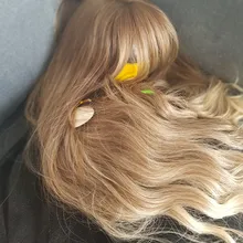 LOUIS FERRE-pelucas sintéticas de rubio miel marrón degradado para mujeres negras, peluca larga de Cosplay de ondas naturales resistente al calor