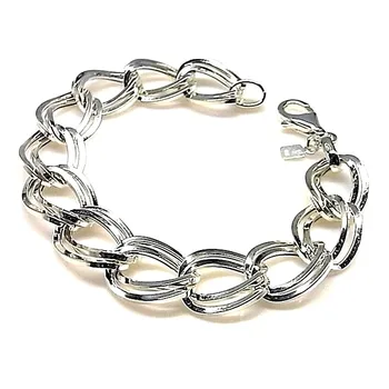 

Law silver bracelet 925m link tote Hollow [AB0271]