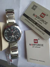 NAVIFORCE-Reloj informal de cuarzo totalmente de acero para hombre, cronógrafo deportivo resistente al agua con fecha, pulsera militar, mejor marca, masculino
