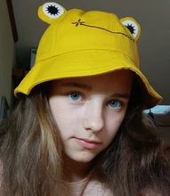 Sombrero de cubo de letras de rana para mujer, gorra de pescador con cubierta, protector solar, para verano