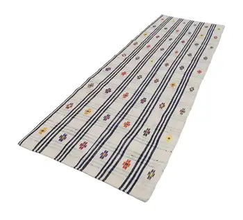 

115x363 Cm Beige Handmade Oriental Rug Rug-4x12 Ft