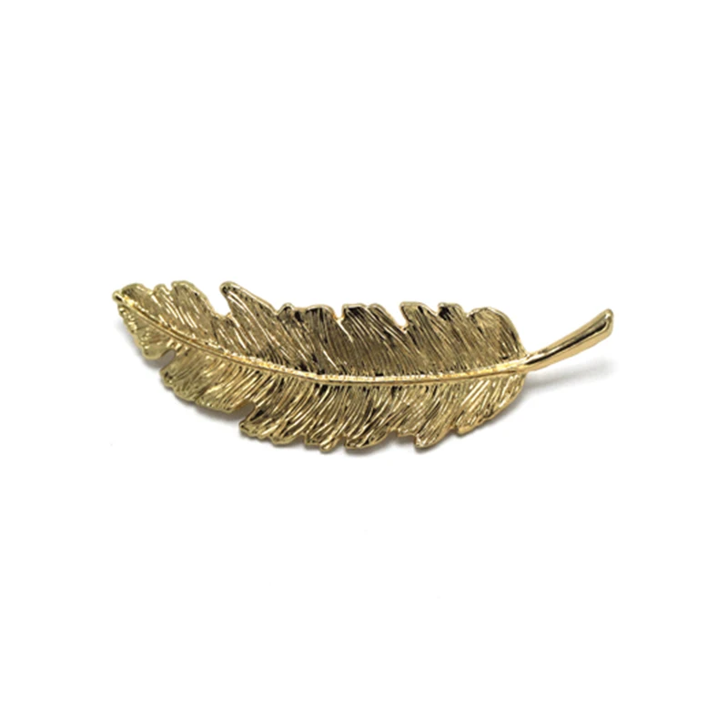 Retro Alloy Feather Hair Clip Metal Gold Silver Leaf Hairpin Women Vintage Barrettes Temperament Hair Grip Accessories for girls head wrap for women