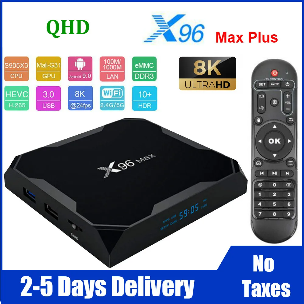 Leadcool X96 MAX plus 8K Full HD Android 9.0 TV Box Smart TV Box Amlogic S905 Media Player 32G/64G QHD X96MAX set top box