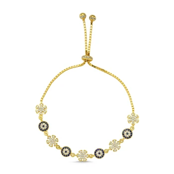 

KUTAYDAN 925 Sterling Silver Zircon Cubic Zirconia Snowflake Society Eye Elevator Bracelet