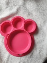 Plato de alimentación de silicona para bebé, vajilla de entrenamiento sin BPA con succión para niño, platos coloridos con bonitos dibujos de oso