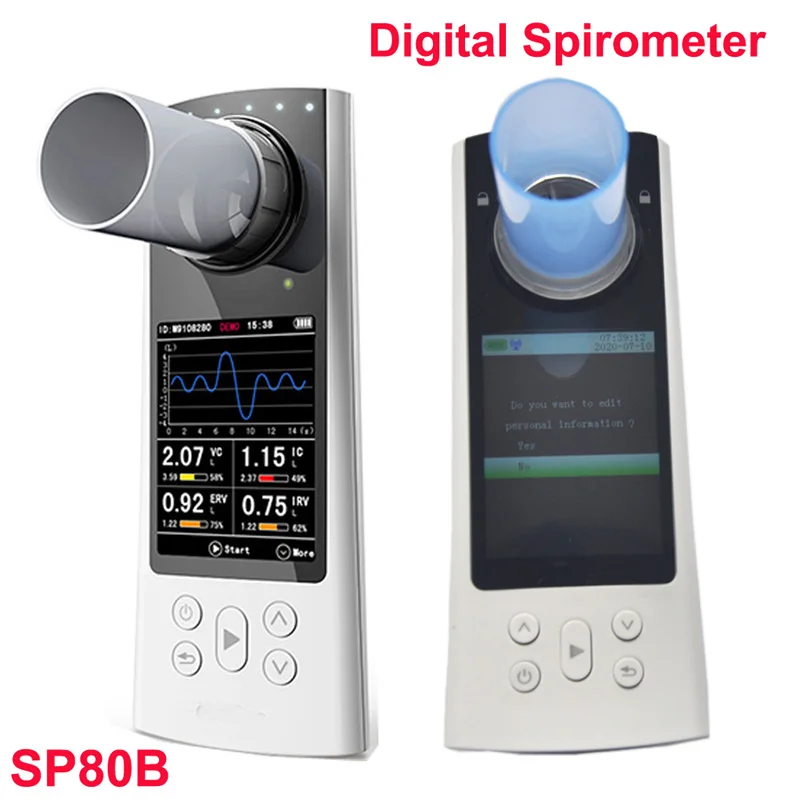 SP80B Digital Spirometer Lung Respiratory Diagnosis Monitoring Breathing Function Mouthpiece Bluetooth PC Software | Красота и