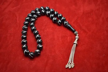 

Oltu (georgia ) Jet stone gemstone 33 pcs Islamic Prayer Beads Misbaha Tesbih from Turkey