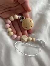 Bebé Clip de madera para chupete Anti-Cadena de cadena de chupete juguete recién nacido Cadena de chupete