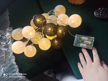 Garland-Lights String Fairy-Lights-Decoration Cotton-Ball Xmas Wedding-Party Holiday