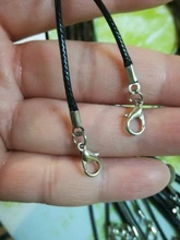 20 piezas de cuero hecho a mano ajustable trenzado collares de cuerda y amuletos colgantes resultados langosta cierre cable cadena