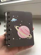 Cuaderno de bolsillo portátil para estudiantes, cuaderno pequeño A7 con tapa de bobina de Planeta de ensueño