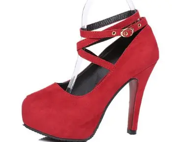 

YEELOCA Woman Pumps Cross-tied a001 Ankle Strap Wedding Party Shoes Platform Dress KM1478