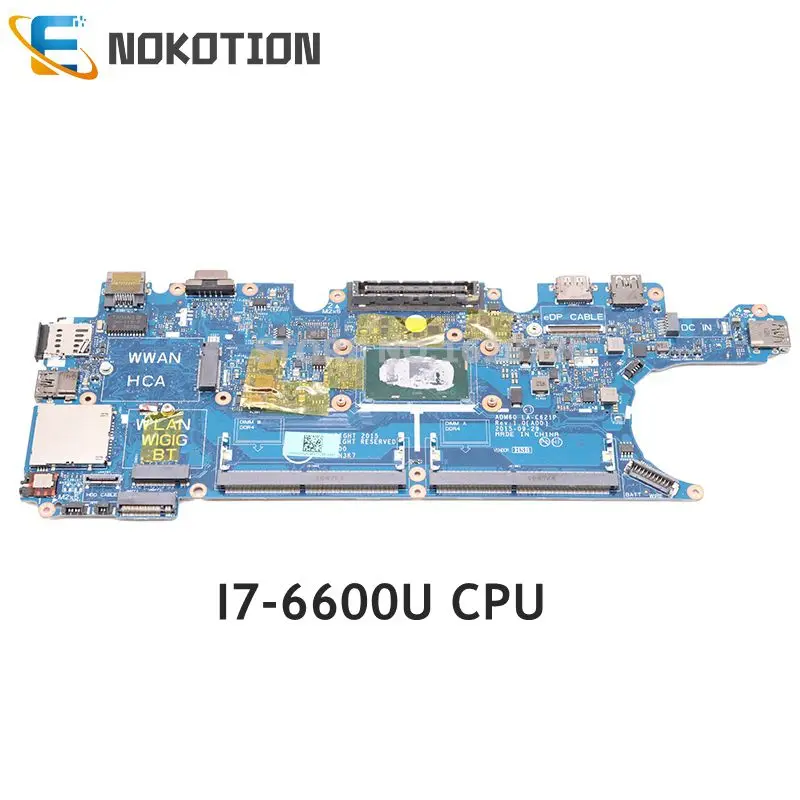 low cost NOKOTION CN-0T78NH 0T78NH T78NH ADM60 LA-C621P For Dell Latitude E5270 Laptop Motherboard SR2F1 I7-