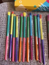 Docolor-brochas de maquillaje profesionales, 15 Uds., para base en polvo, sombra de ojos, pelo sintético, coloridas
