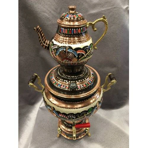 Russian Antique Brass Samovar Tea Kettle