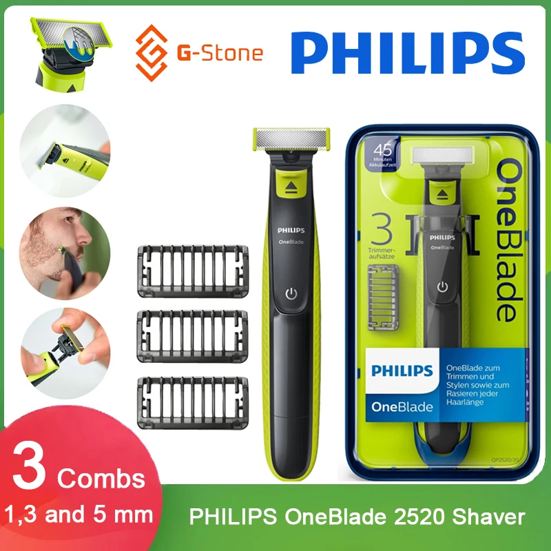 original-philips-oneblade-2520-electric-razor-shaver-3-click-on-combs