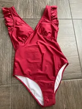 One-Piece Swimsuit Bathing-Suits Ruched Monokini CUPSHE Teal Ruffle Girl Green Beach