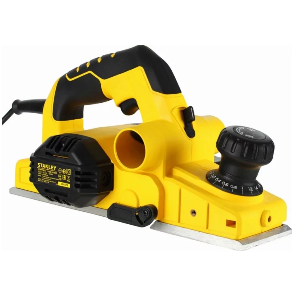 Рубанок электрический Stanley STPP7502(Мощность750 Вт, 16500 об/мин, ширина-82 мм, глубина- 2 мм, четверть-12 мм, 2 но