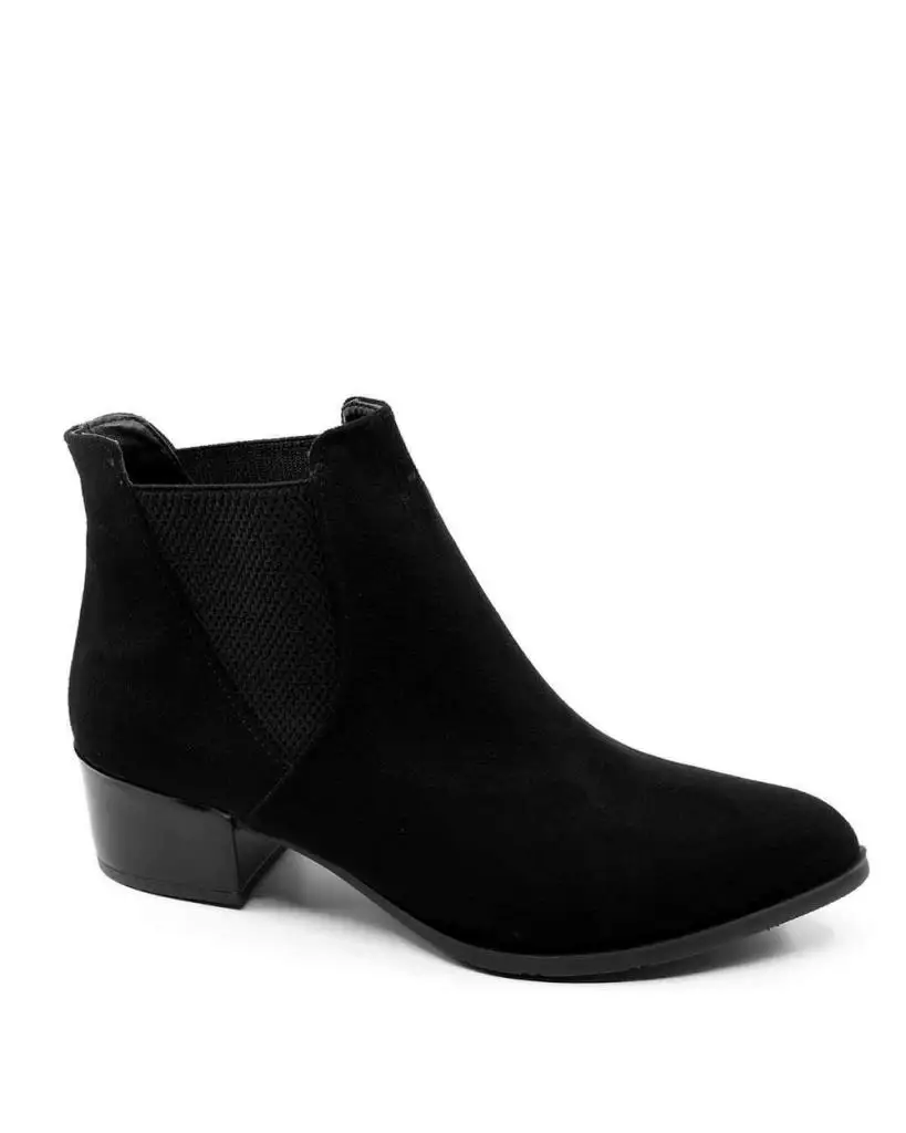 

Mosimoso Women's Ankle Height Boot Scarlet Black Suede Pointed Toe Women Boots