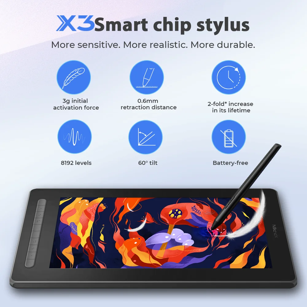 XPPen ƼƮ 16 ׷ º    ÷, 127% sRGB X3-powered ŸϷ, 10 Ű ƿƮ ,   ȵ̵