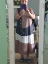 Vestido largo informal de talla grande para mujer, Vestidos de manga corta con cuello redondo para mujer # T2Q