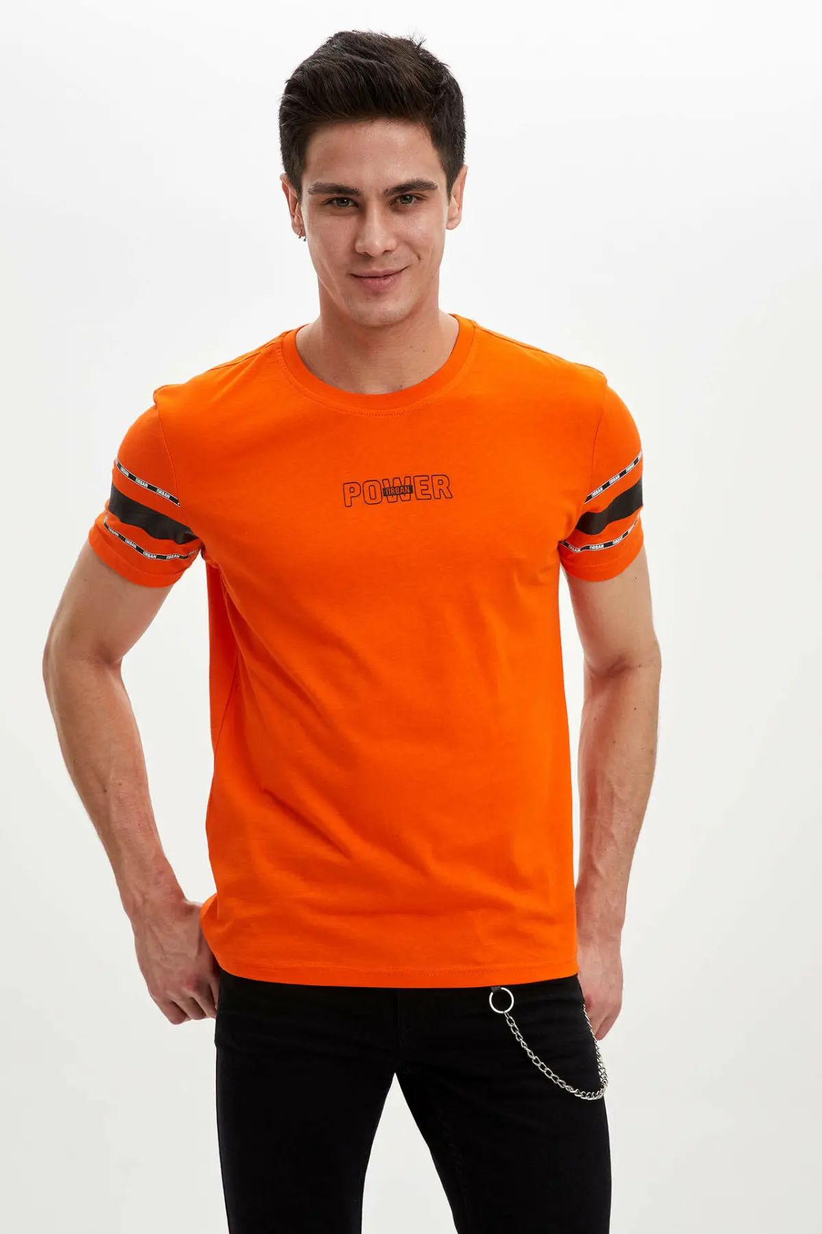 Tees Men's Bright Orange Tshirt Tops 