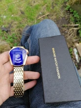 Reloj Masculino de cuarzo dorado para hombre, locomotora, resistente al agua, con forma geométrica, 2020