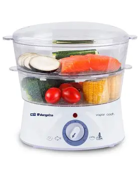 

Steam cooker ORBEGOZO CO 4000-capacity 5L - 2 containers + special rice container-timer 60 minutes