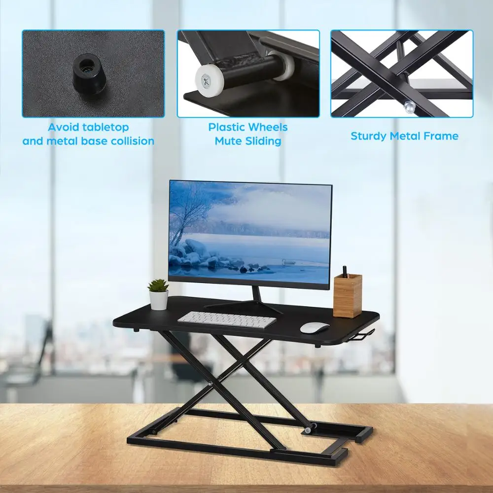 Standing Desk, Height Adjustable Converter Sit to Stand Up Desk Standing Desk Riser Office Workstation for Computer Laptop