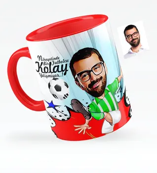 

Personalized Mr Football Player Green White Caricature Of Red Mug Cup-1