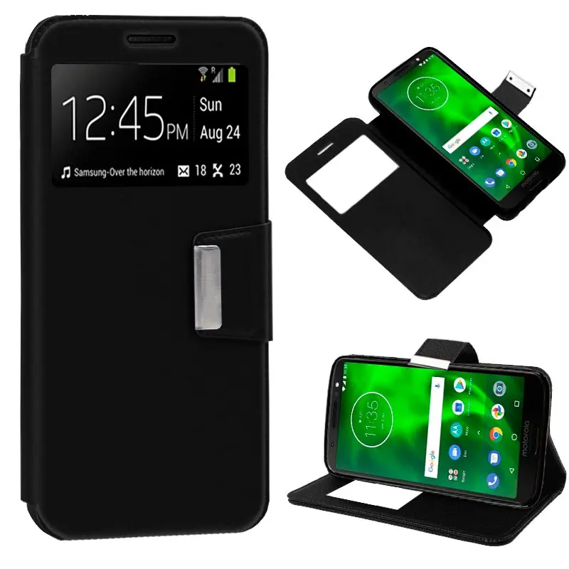 Чехол с откидной крышкой Motorola мотоцикл G6 цвет черный|Бамперы| |