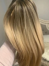JONRENAU-Peluca de cabello sintético con flequillo para mujer, pelo largo de onda Natural resistente al calor, color rubio medio, no brillante
