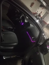 LEEPEE-tira de luces LED con Control remoto para Interior de coche, luz decorativa RGB Flexible, cable EL, lámpara de ambiente para coche