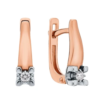 

Gold earrings with diamonds sunlight sample 585