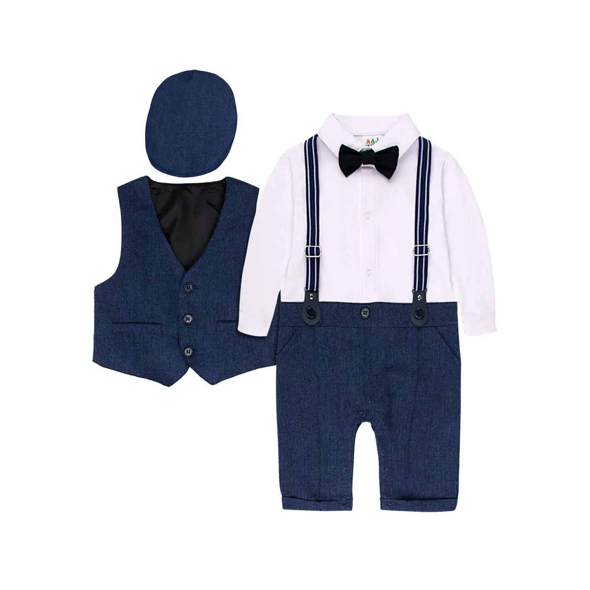 Costume De Mariage Pour Bebe Tenue De Bapteme Pour Nouveau Ne Garcon Ensemble De Vetements Pour Bebe Barboteuse A Manches Longues Ensemble 3 Pieces Aliexpress