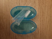 Caja de cepillo de dientes para el cuidado del bebé, cepillo transparente de goma, limpieza de dientes, silicona suave