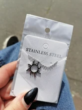 DOTIFI 316L collar de acero inoxidable Chapado en étnicos tótem solar collares con colgantes encanto mujeres cumpleaños fiesta de joyería de moda