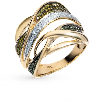 

Gold ring with diamonds sunlight sample 585