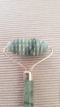 Gua Sha-Rodillo de piedra de jade para masaje facial, rodillo estiramiento piel cuello, doble cabezal, relajación de la piel, piedra de jade natural