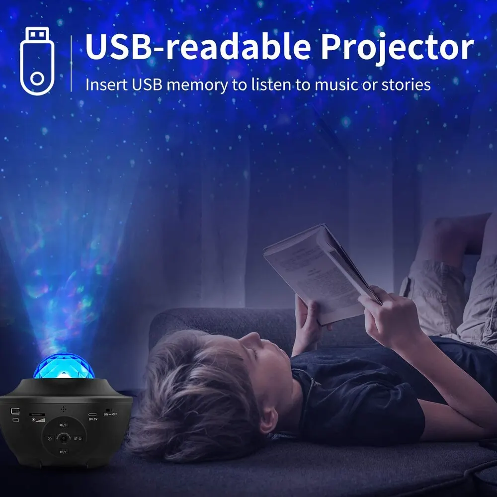 Proyector de Luz Estrellas Galaxia Proyector Estrellas Giratorio de Infantil  con 21 Modos Control Remoto Temporizador Altavoz Bluetooth Luz bebé  nocturna Luces Decorativas Habitacion Fiesta，desde envio España