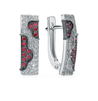 

Silver earrings with cubic zirconia sunlight sample 925