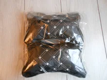 Almohada de cuello para coche, reposacabezas de cuero genuino, diseño de protección de seguridad, soporte de descanso, color negro, accesorios de seguridad para automóviles, Uds.