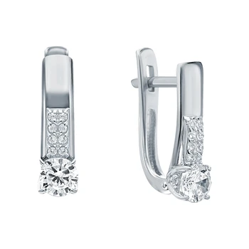 

Silver earrings with cubic zirconia sunlight sample 925 test