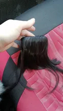 Leeons-postizo corto de pelo sintético para mujer, postizo resistente al calor, con flequillo, corto Natural, pinzas para el pelo, color negro