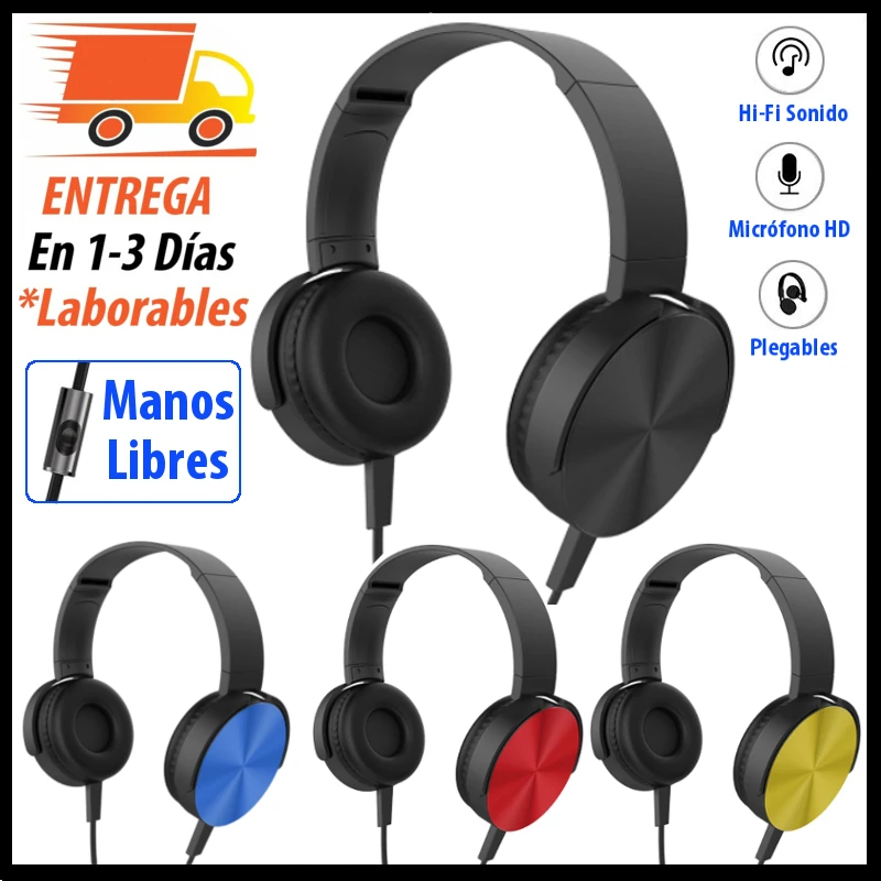 Auriculares Diadema Cable con micrófono integrado