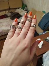 Doocna antiguo estrella plateada anillo de cristal flor anillo Punk tallada nudillo Anillos, Anillos para las mujeres 11 unids/set 4622